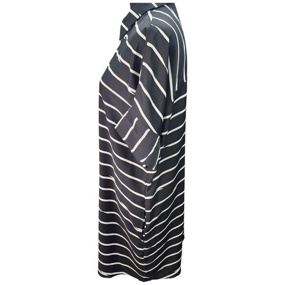 NWT American Living Shirt Dress SZ 12 Women Black White Work Casual Pockets NEW - Picture 6 of 11